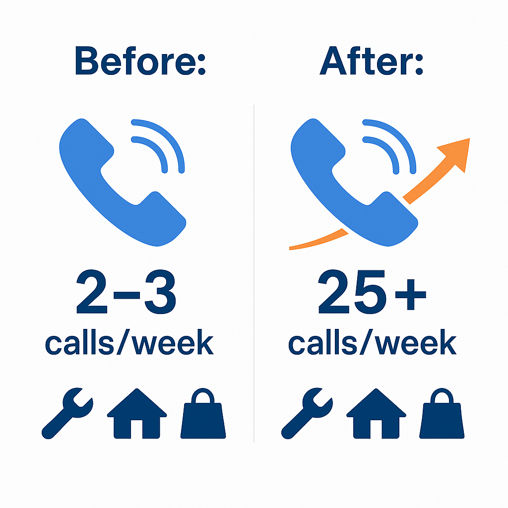 Graph showing phone call increases